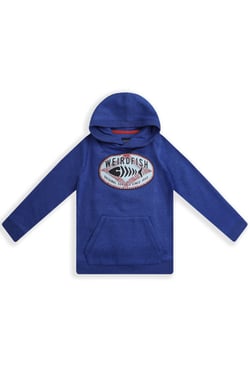 Weird Fish Kelvin Kids Graphic Hoodie Cobalt Blue Size 7-8