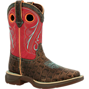 Lil' Rebel by Durango® Big Kids Gator Emboss Western Boot