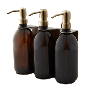 Nickel Triple Wall Mounted Soap Dispenser