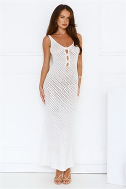 Ocean Breeze Knit Maxi Dress White