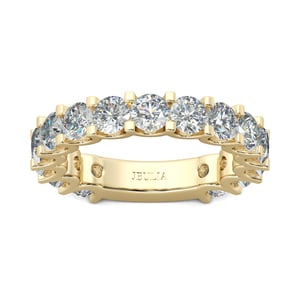 Jeulia Gold Tone Bar Setting Sterling Silver Women's Band