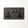 Lucian double socket with USB type C with black inserts in bronze