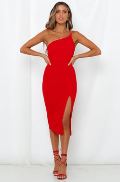HELLO MOLLY Taking It Back Dress Red