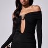 AKIRA Who Me? Cutout Mini Dress With Hardware | Black | Size 1X