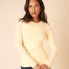 Butter Yellow Crew Neck Long Sleeve Top