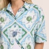 Blue Ocean Print Linen-Blend Shirt