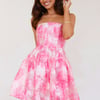 Gentle Aura Strapless Mini Dress Pink