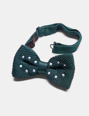 Elensa Silk Bow Tie - Green Dot