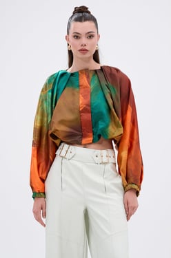 AKIRA Tiffany Ombre Blouse | Size Medium
