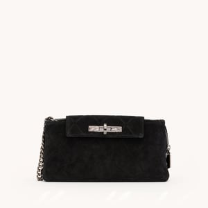 Hammitt Charlotte Noir Diamond Suede Gunmetal Sml