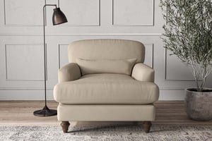 nkuku Deni Armchair | Make To Order | Recycled Cotton Stone | No Colour