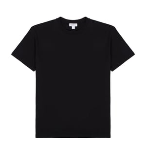 Sunspel Womens Boy Fit Crew Neck T-Shirt Black