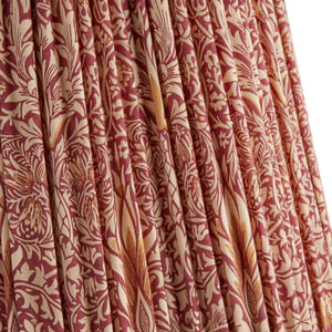 25cm scalloped tall tapered shade in claret & gold silk Snakeshead by Morris & Co.