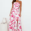 Wild Blooms Strapless Maxi Dress Pink