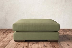 nkuku Guddu Large Dining Footstool | Make To Order | Brera Linen Sage | No Colour