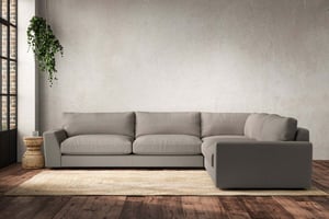 nkuku Guddu Right Hand Corner Sofa | Make To Order | Grand | Recycled Cotton Flax