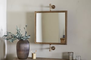 nkuku Visala Swivel Wall Mirror | Mirrors | Square | Antique Brass