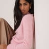 Pink Funnel Neck Knitted Jumper