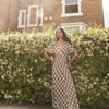 Brown Check Rowena Midi Dress