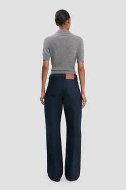 Victoria Beckham Polo Top In Grey Marl - XL - Womens
