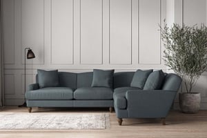 nkuku Deni Right Hand Corner Sofa | Make To Order | Super Grand | Brera Linen Dusk