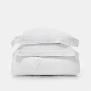 Signature Duvet Set Split King PROSSIONI® White Beach House Linen , Luxury Organic Bedding and Sheet Sets , PROSSIONI