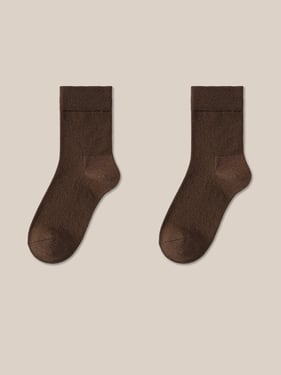 Wool Blend Warm Thick Knit Socks - Coffee / One Size