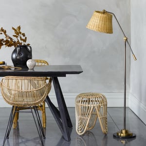Ned standing lamp in bronze with black marble base
