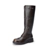 DREAM PAIRS Women   s Square Toe Block Heel Boots