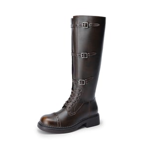 DREAM PAIRS Women   s Square Toe Block Heel Boots