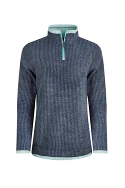 Weird Fish Beye 1/4 Zip Grid Fleece Rich Navy Size 10