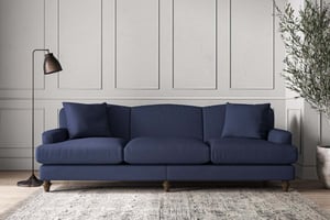 nkuku Deni Sofa | Make To Order | Super Grand | Recycled Cotton Navy
