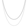 Delicate Layered Necklace Snake Chain Silver