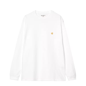 Carhartt WIP L/S Chase T-Shirt White / Gold