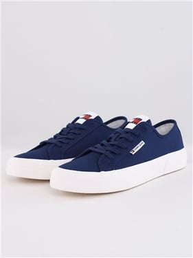 Tommy Jeans Mens Canvas Lace Up Trainers - Velvet Blue - 46