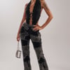 AKIRA Roxy Studded Sleeveless Jumpsuit | Black | Size Medium