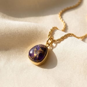Statement Gold Vermeil Plated Amethyst February Birthstone Crystal Rope Necklace