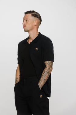 Walter Open Knit Pointelle Panel Polo - 3XL