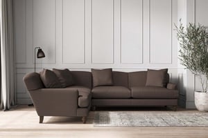 nkuku Deni Left Hand Corner Sofa | Make To Order | Super Grand | Recycled Cotton Mocha