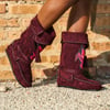 AKIRA Azalea Wang Weret Plum Flat Bootie | Size 8.5