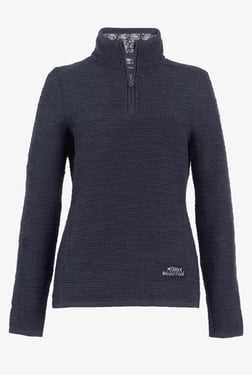 Weird Fish Aria 1/4 Zip Eco Macaroni Sweatshirt Navy Size 8