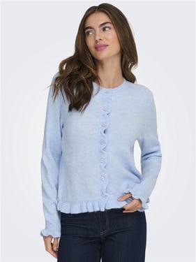 Jdy Letty Frill Knit Cardigan - Cashmere Blue - XS