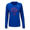 Women's Nike USWNT Script Royal Long Sleeve Tee / S