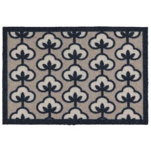 Retro Flower Neutral Outdoor Doormat - 60x80cm