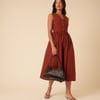 Burnt Orange Oak Midi Dress