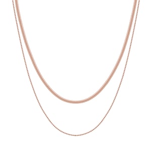 Delicate Layered Necklace Snake Chain Rose Gold