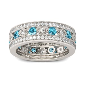 Jeulia Milgrain Round Cut Sterling Silver Women's Band