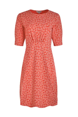 Weird Fish Cassandra Organic Cotton Jersey Swing Dress Crimson Size 20
