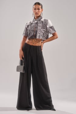 AKIRA Sparkle Queen Trouser Pants | Black | Size 1X