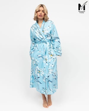 Madelyn Womens Floral Print Long Dressing Gown - 10
